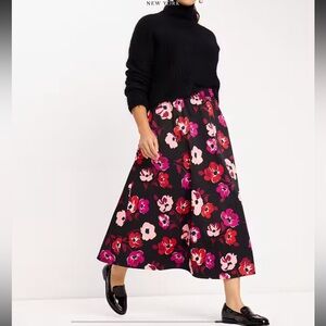 Kate Spade Fall Poppies Midi Skirt (S) NWT